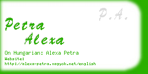 petra alexa business card